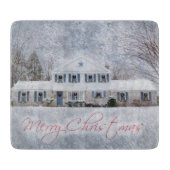 Planche À Découper Primitive Winter Snow Country Rustic Open House (Devant)