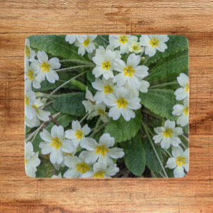 Planche À Découper Primroses blanches aux centres jaunes Floral