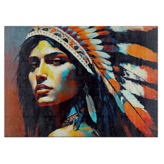 Planche À Découper Princesse amérindienne guerrière (Devant)