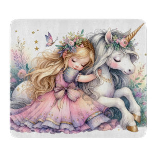 Planche À Découper Princesse Licorne Pastel Conte de Fée Fantastique