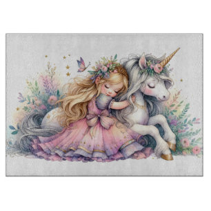 Planche À Découper Princesse Licorne Pastel Conte de Fée Fantastique