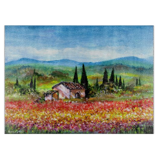 PLANCHE À DÉCOUPER PRINTEMPS DANS LES ZONES FLEURIES DU PAYSAGE TOSCA (Devant)