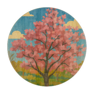 Planche À Découper Printemps Éveil - Paysage de l'arbre florissant