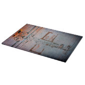 Planche À Découper Procéder avec prudence porte industrielle gris ble (Coin)