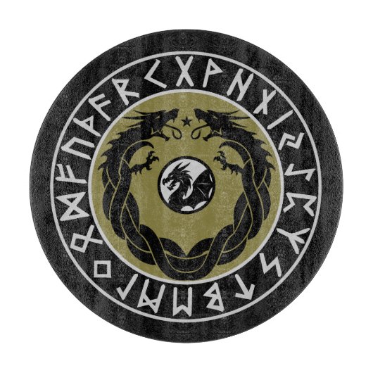 Planche À Découper Protection de Rune Viking Dragon (Devant)