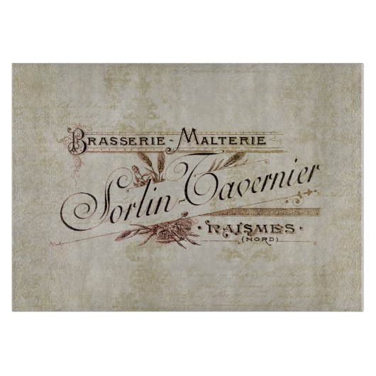 Planche À Découper Publicité vintage de brasserie française (Devant)