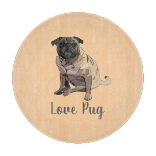 Planche À Découper Pug d'amour