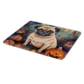 Planche À Découper Pug d'Halloween avec citrouilles effrayant (Coin)