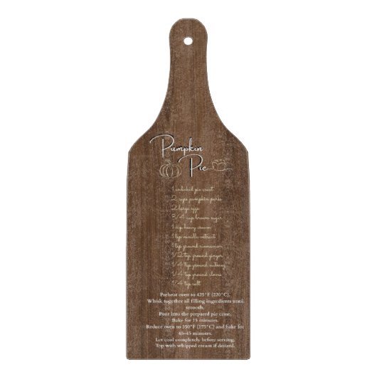 Planche À Découper Pumpkin Pie Recipe Kitchen Glass Cutting Board (Devant)