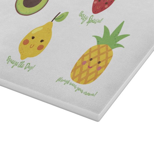 Planche À Découper Pun d'ananas Fruity Avocado Lemon Strawberry (Coin)