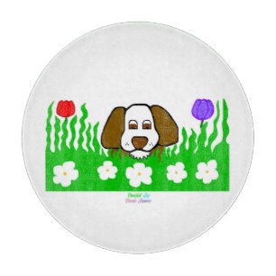 Planche À Découper Pup N Play Table ronde de coupe en verre 30,4 cm