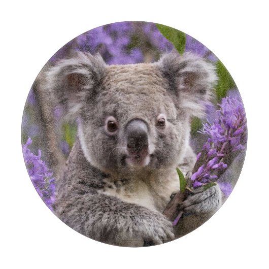 Planche À Découper Purple Jacaranda Koala Ours, (Devant)