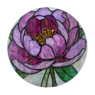 Planche À Découper Purple Peony Stained Glass