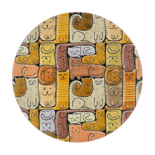 Planche À Découper Puzzle Funny Chats House sans joint (Devant)