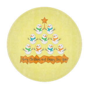 Planche À Découper Pyramide des sapins de Noël faite de bonhommes de 