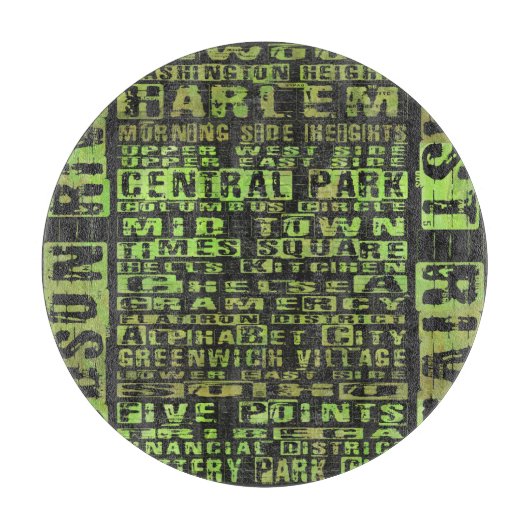Planche À Découper Quartiers de New York Vert (Devant)
