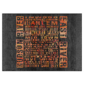 Planche À Découper Quartiers de NYC Orange (Devant)