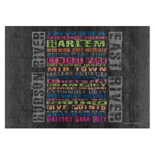 Planche À Découper Quartiers NYC Arc-en-ciel (Devant)