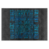 Planche À Découper Quartiers NYC Bleu (Devant)