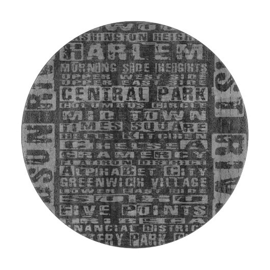 Planche À Découper Quartiers NYC Gris (Devant)