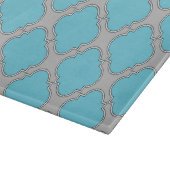 Planche À Découper Quatrefoil bleu et gris (Coin)