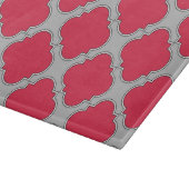 Planche À Découper Quatrefoil rouge et gris (Coin)