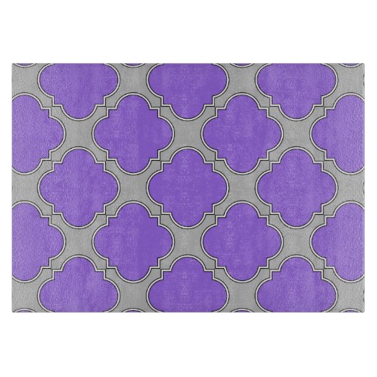 Planche À Découper Quatrefoil violet et gris (Devant)