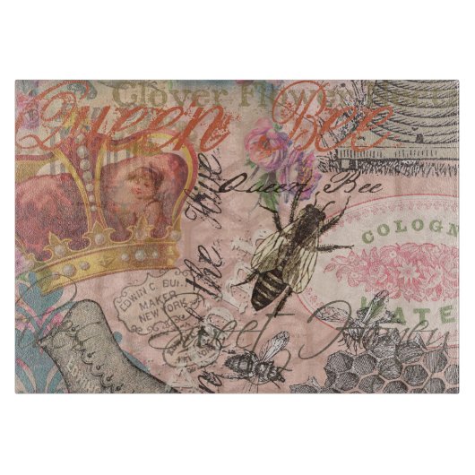 Planche À Découper Queen Bee Vintage magnifique collage (Devant)