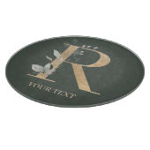 Planche À Découper R Monogramme Floral Personnalisé (Coin)