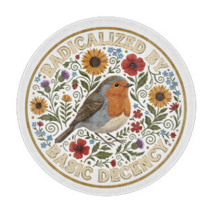 Planche À Découper Radicalisé par un design d'oiseau de décence fonda