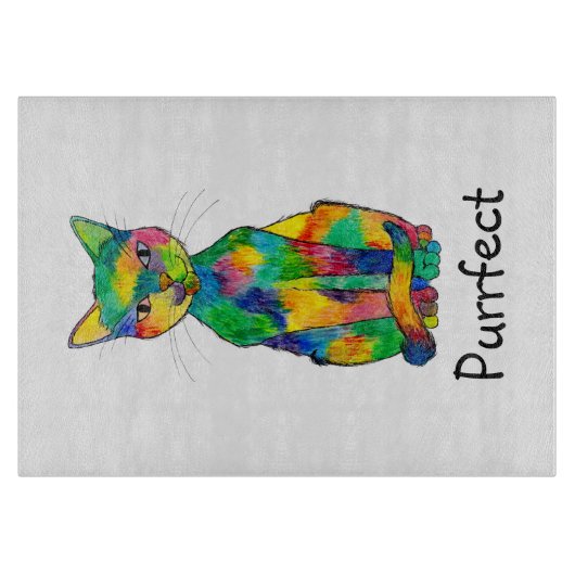 Planche À Découper Rainbow Cat Cutting Board (Devant)