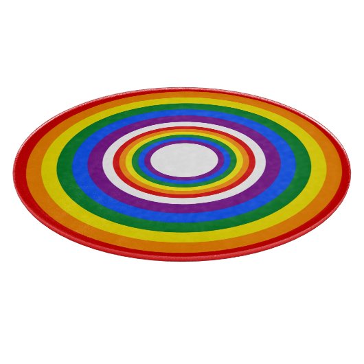 Planche À Découper RAINBOW FLAG BUTTON + your sign or text (Coin)