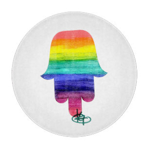 Planche À Découper Rainbow Hamsa Art Cutting Board