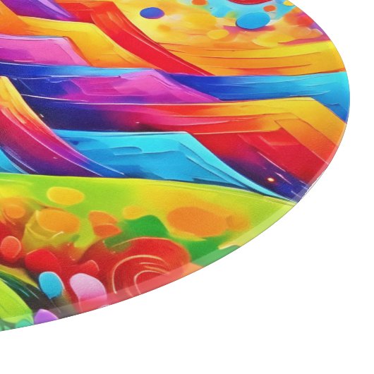 Planche À Découper Rainbow Mountains Paysage Abstrait (Coin)