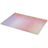 Planche À Découper Rainbow Pastel Girly Parties scintillant Metal Nom (Coin)