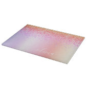 Planche À Découper Rainbow Pastel Girly Parties scintillant Metal Nom (Coin)