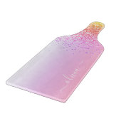 Planche À Découper Rainbow Pastel Girly Parties scintillant Metal Nom (Coin)