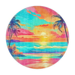 Planche À Découper Rainbow Sunset Beach