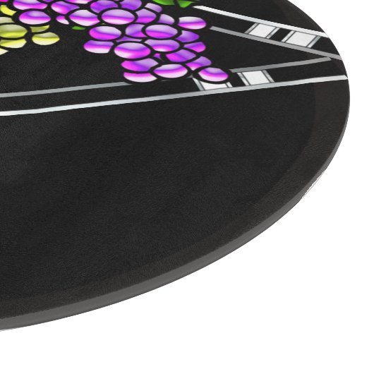 Planche À Découper Raisins Art déco en noir (Coin)