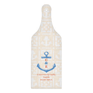 Planche À Découper Rame à monogramme d'ancre nautique