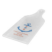 Planche À Découper Rame à monogramme d'ancre nautique (Coin)