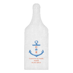 Planche À Découper Rame à monogramme d'ancre nautique