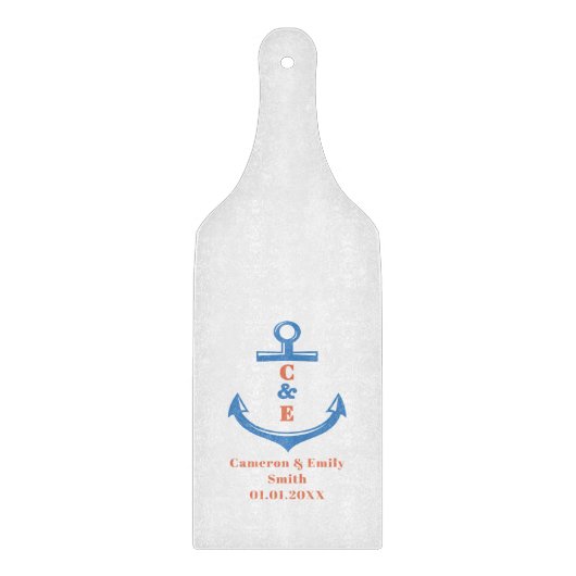 Planche À Découper Rame à monogramme d'ancre nautique (Devant)