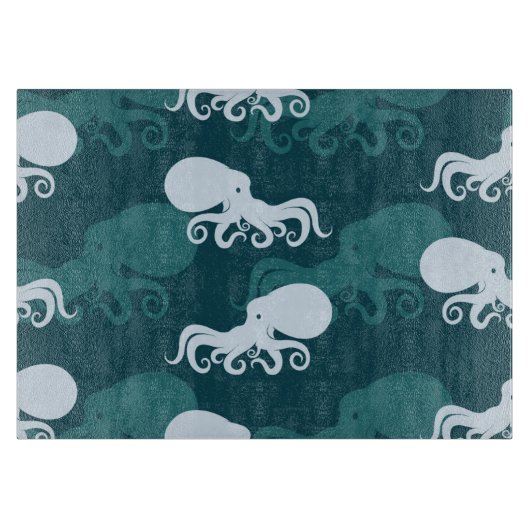 Planche À Découper Rangées de motif de poulpe (Devant)