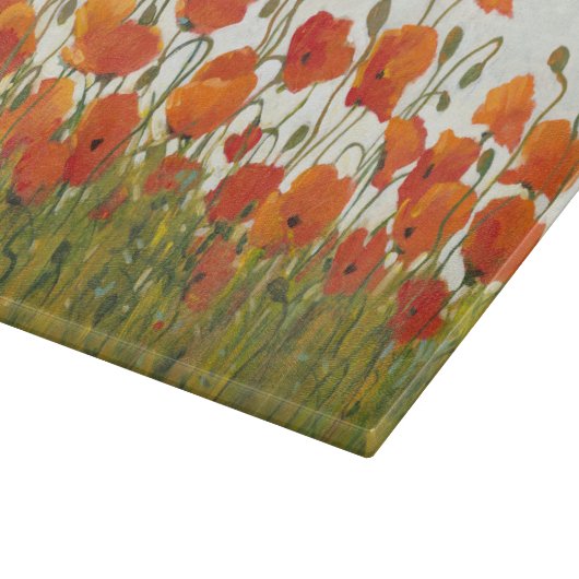 Planche À Découper Rangées de pavots I (Coin)