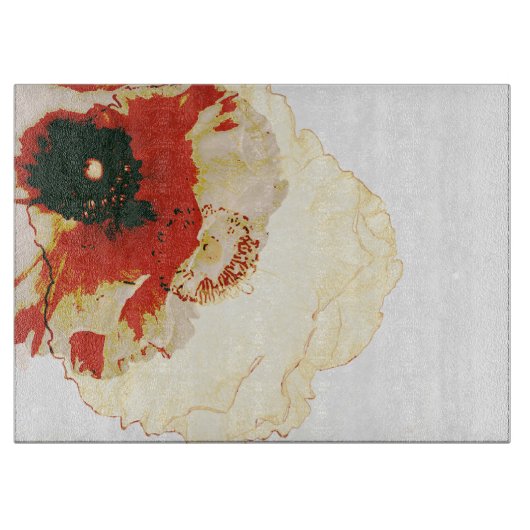 Planche À Découper ranunculus orange vif et blanc (Devant)