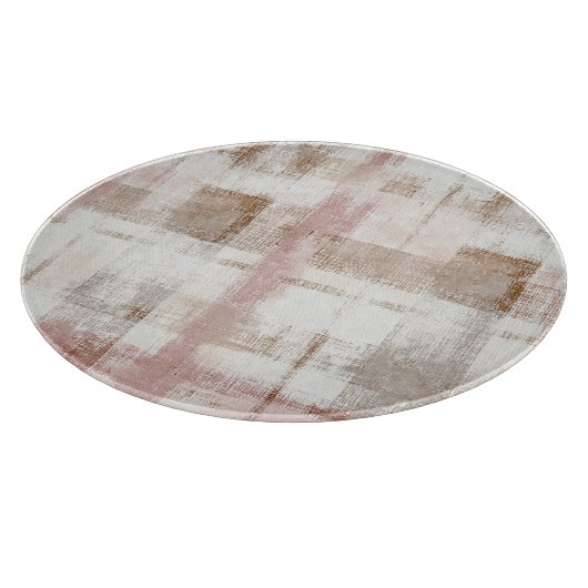 Planche À Découper Rayures Abstraites Brun Crème Rose (Coin)