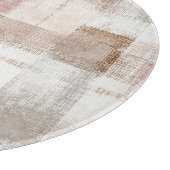 Planche À Découper Rayures Abstraites Brun Crème Rose (Coin)