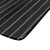 Planche À Découper Rayures blanches simples sur fond noir (Coin)