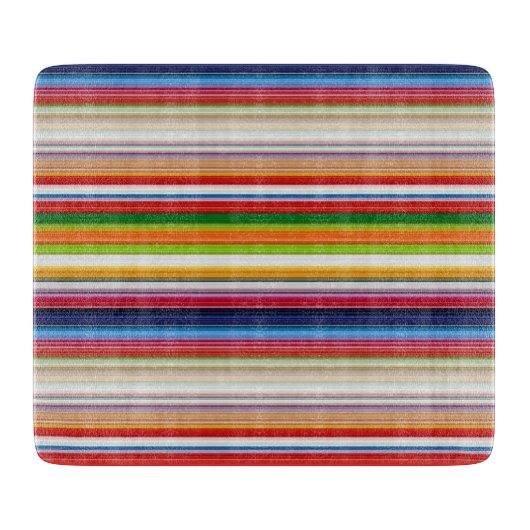 Planche À Découper Rayures colorées chaudes (Devant)